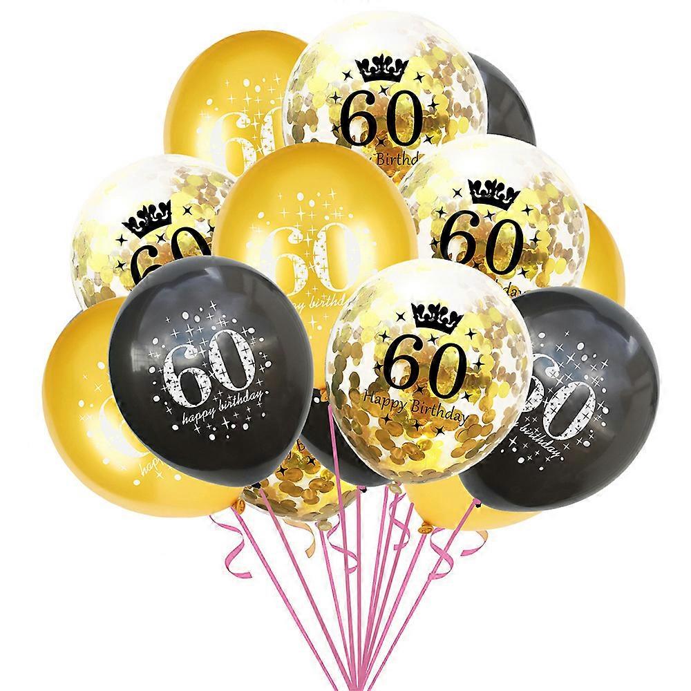 15PC Latex Balloon 16/18/30/40/50/60th Happy Birthday Party Decor