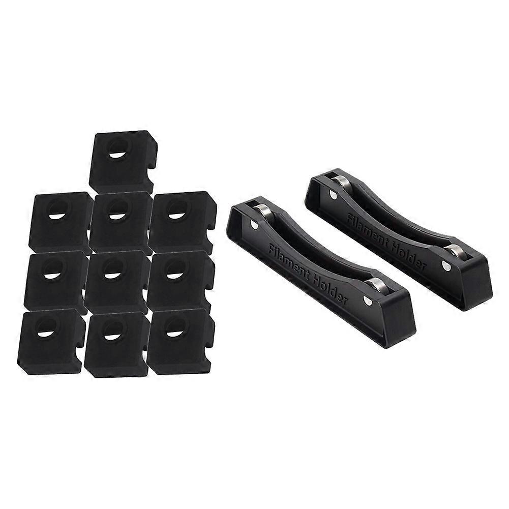 10Pcs 3D Printer Nozzle Silicone Socks Cover & 2Pcs 3D Printer Filament Holder Extra Smooth 3D Prin