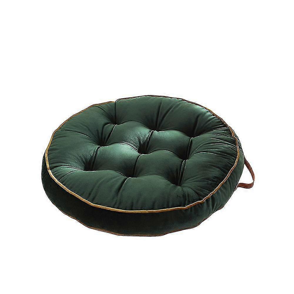 Round Floor Cushions with Handles Non Slip Seat Cushions(58cm)(Green)