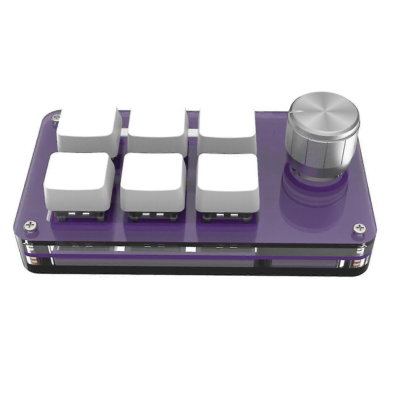 6 Keys Bluetooth-compatible Usb Keyboard W/ Volume Button Knob Programming [JKW]