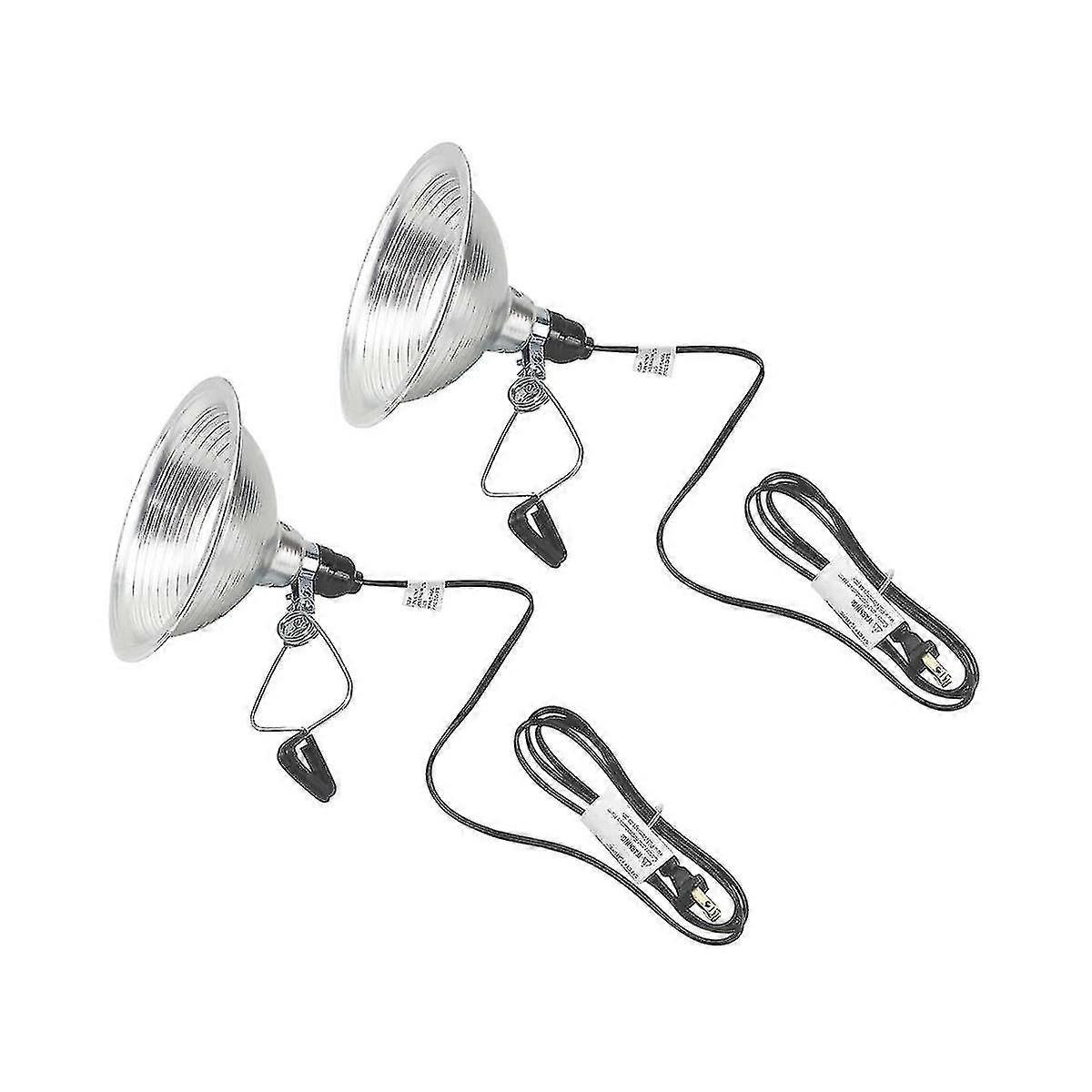 Clamp Lamp Light With Detachable 8.5 Inch Aluminum Reflector 150 Watt 2pk Reptile Pet Lampshade Hea