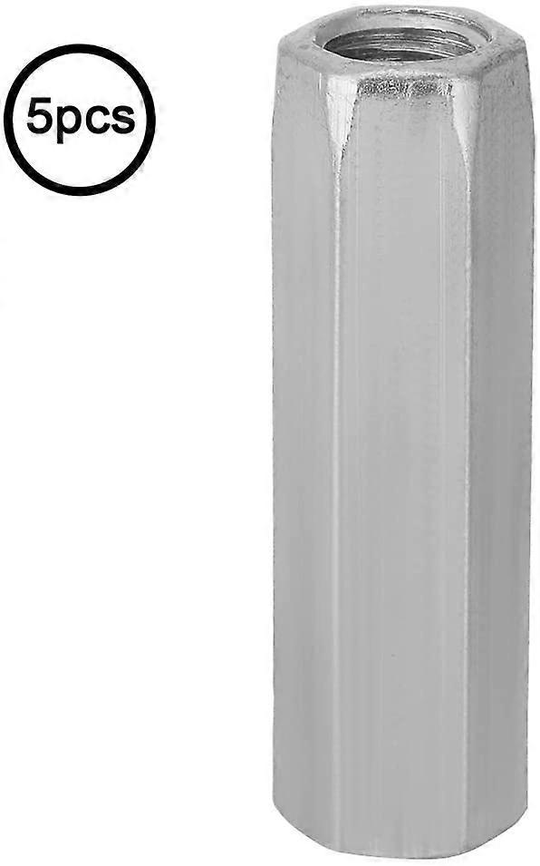 5Pcs M10 Long Nut Carbon Steel Rod Coupling Hex Nuts Hex Socket Nut Threaded Fasteners (M10*40)