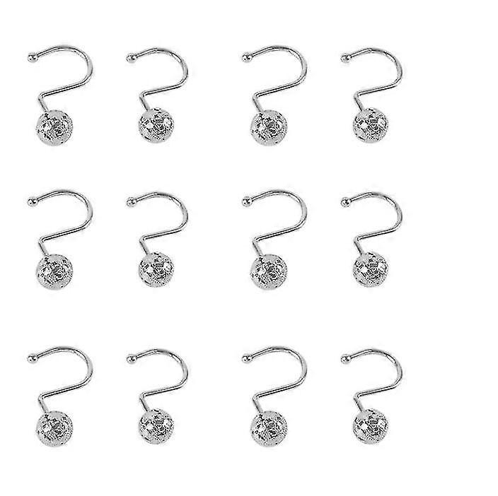 Shower Curtain Hook Rust Resistant Smooth Sliding Single Shower Hook Ring (silver