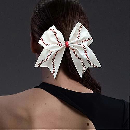Glitzer-Softball-Haarschleife – Große Elastische Schleife Für Cheerleader & Fans