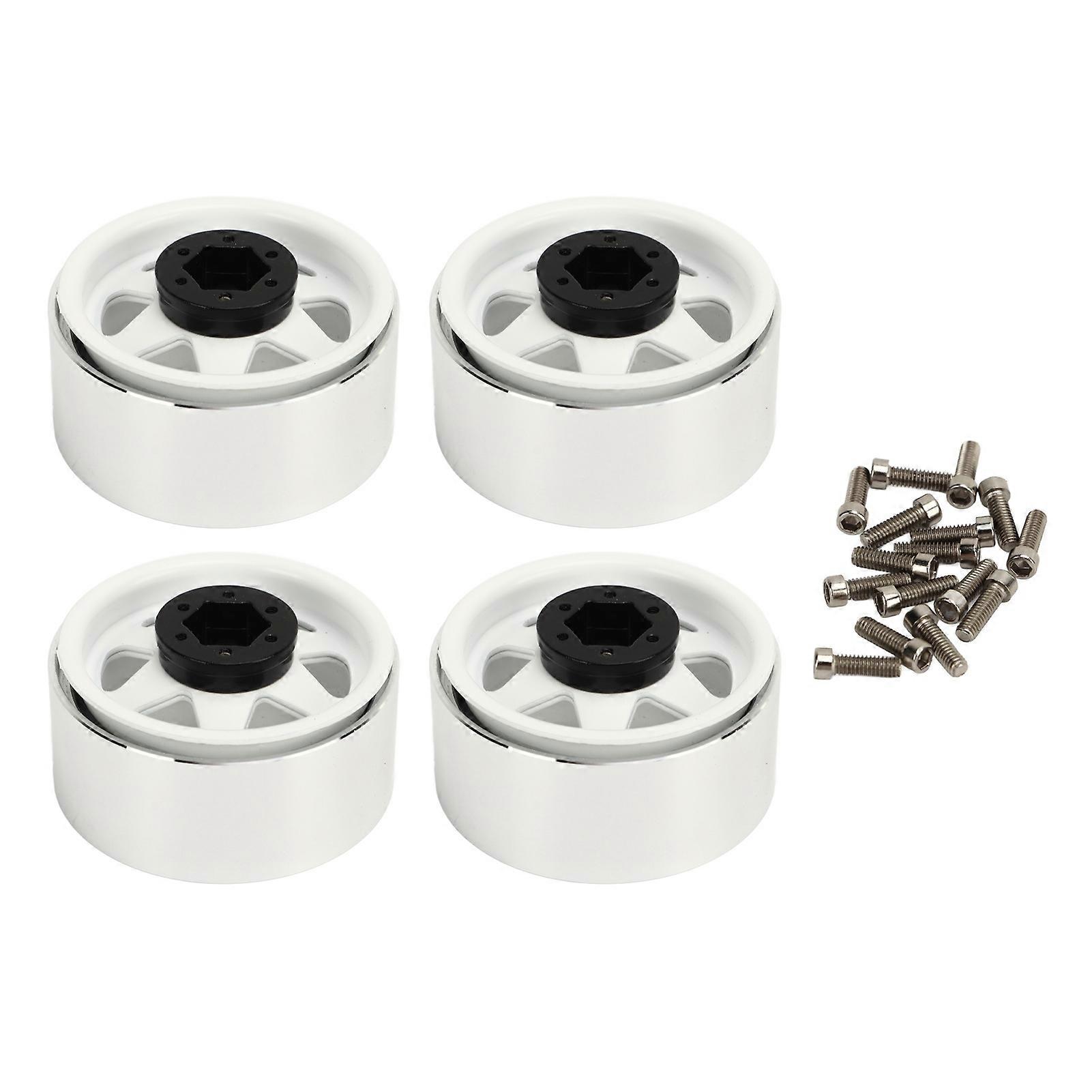 4 Stück Beadlock-Radfelgenversatz ?8,9 mm Metall tiefe Schüssel Nabenradfelgen für axiale SCX10 90046 1,9 Zoll weiß
