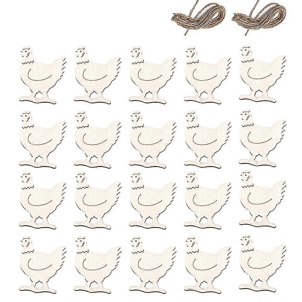 20pcs Unfinished Easter Wooden Ornaments Easter Tree Ornaments