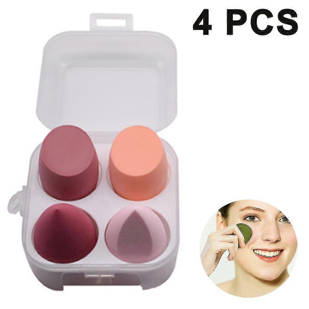 4pcs Makeup Sponge Blender Set, Multi-shape Blending Sponges For Dry & Wet Use, Multi-color Foundation, Blush Beauty Sponges