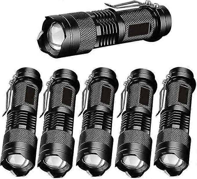 3 Modes Led Torch Torch Tactical Light Adjustable Zoom Light (black) 5pcs
