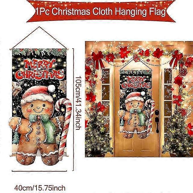 Wisząca flaga Ganek Drzwi Baner Dekoracje do domu 2023 Ozdoby Prezenty świąteczne Navidad Nowy Rok Decor 2024