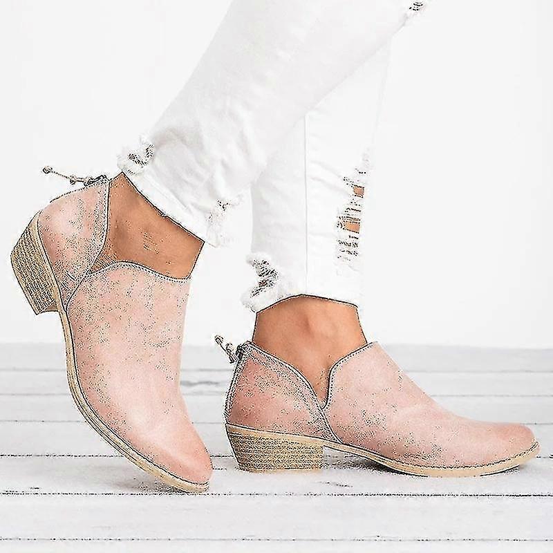 Dámské kotníkové boty Low Block Heel Chelsea Botičky Work Office Shoes