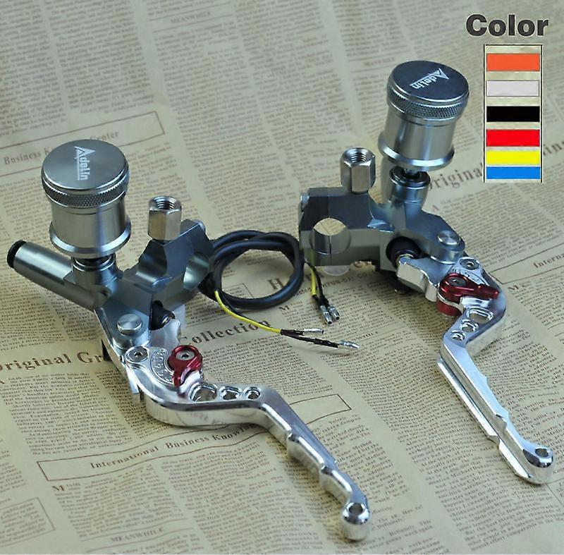 Grey lever Handlebar Hydraulic clutch Brake Pump Master Cylinder Motorcycle Racing motobike Titaniumn For Yamaha Kawasaki Suzuki