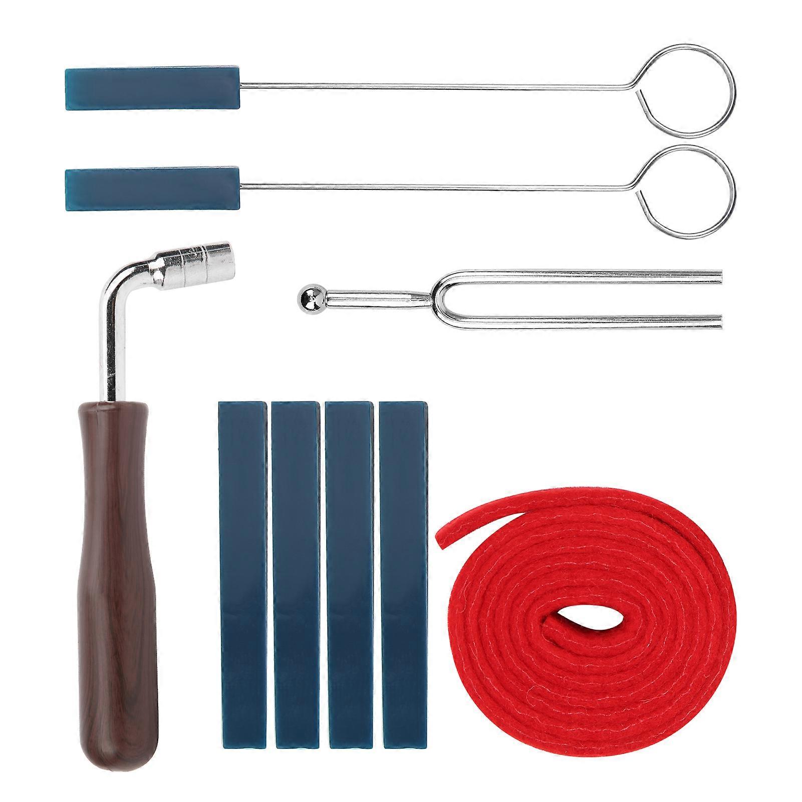 Piano Tuning Set Kit with Mutes Wrench Fork Lever Felt and Temperament Strip Accessories