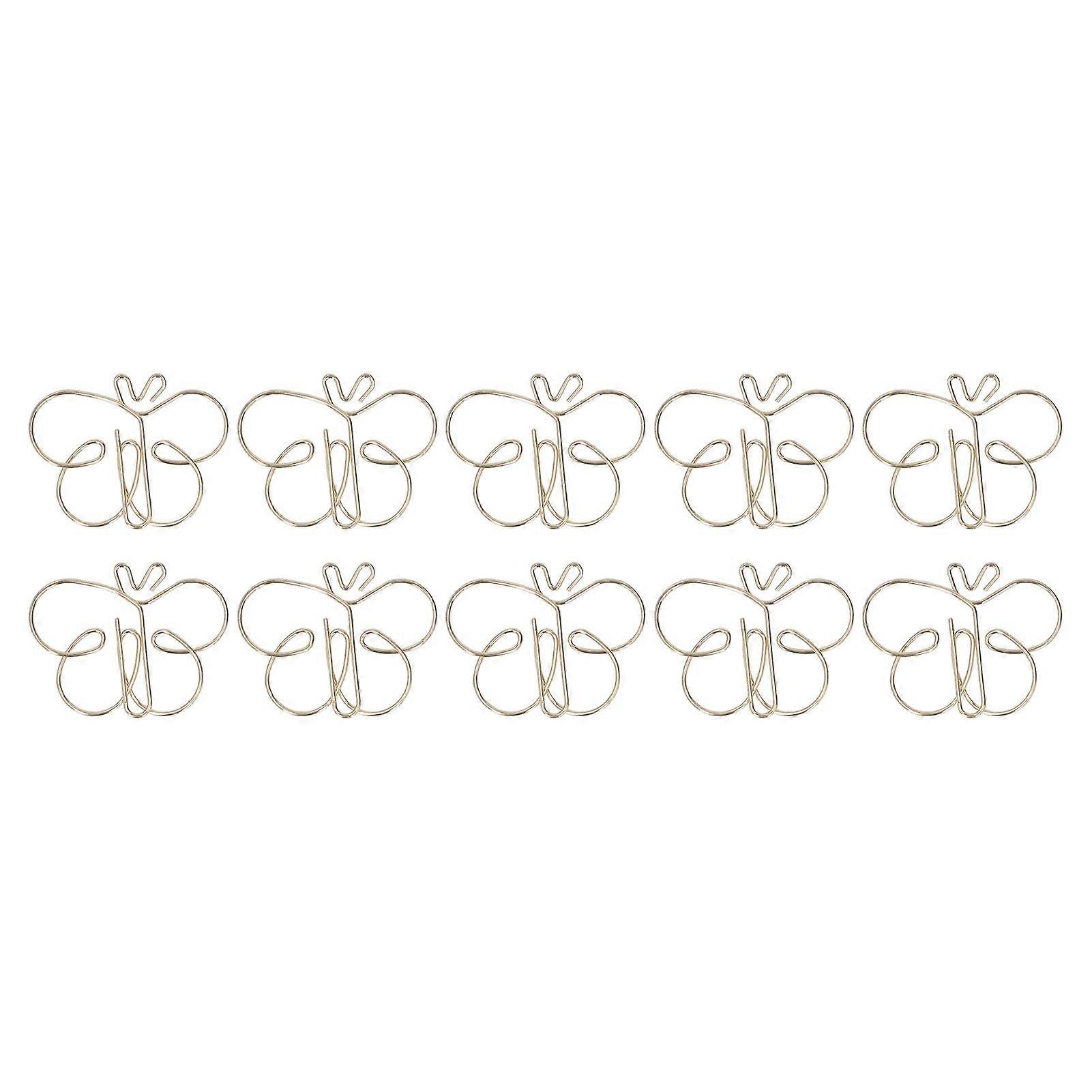 Golden Butterfly-shaped Antirust Paper Clips for File Organization Bookmarks
