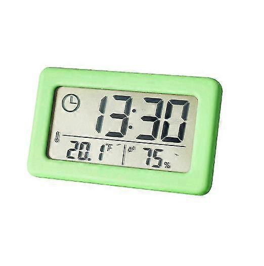 Clock，Simple Clock Thin Temperature And Humidity Electronic Clock(Green)