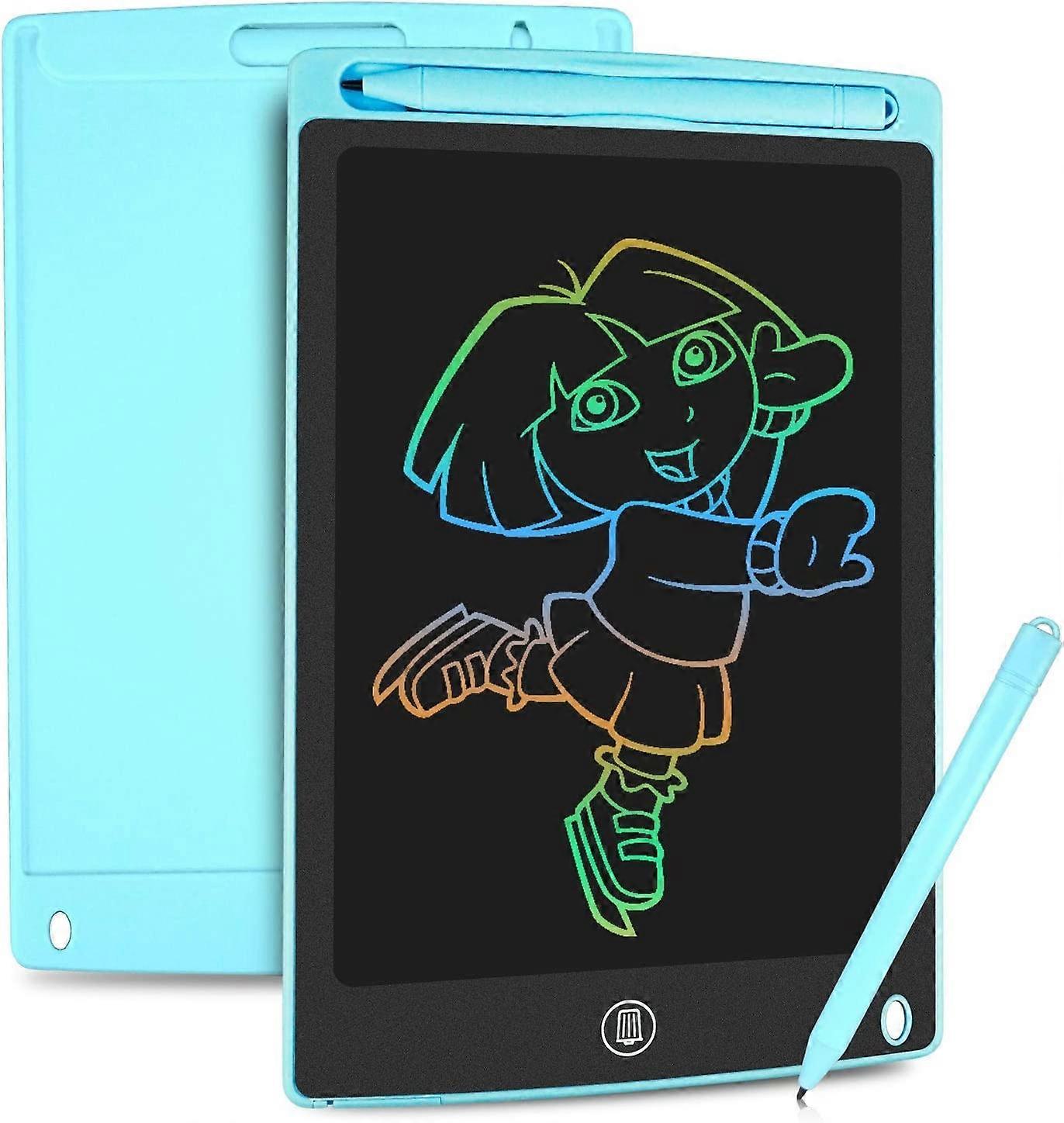Fargerik LCD-skrivebrett, 8,5 tommers tegnebrett Grafikk Tablet Key Lock Håndskrift Doodle Drawing Pad Kids Leker Gaver til gutter Jenter (blå)