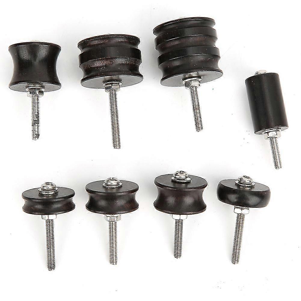 8Pcs Electric Black Sandalwood Polished Rod - DIY Handmade Leather Craft Polishing Tool