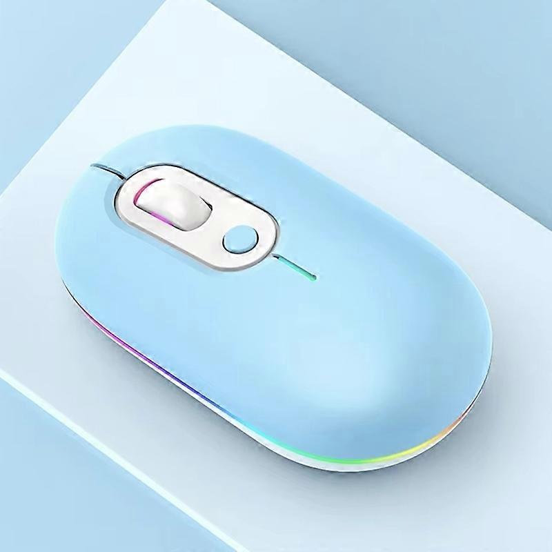 Rechargeable Illuminated Wireless Mouse 2.4G+Bluetooth Blue