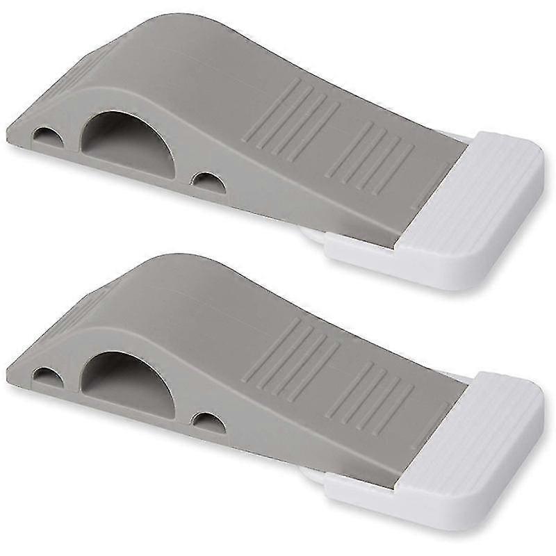 Deurstopper Rubberen Deurstopper, Wigvormige Deurstopbodem2pcs-grijs