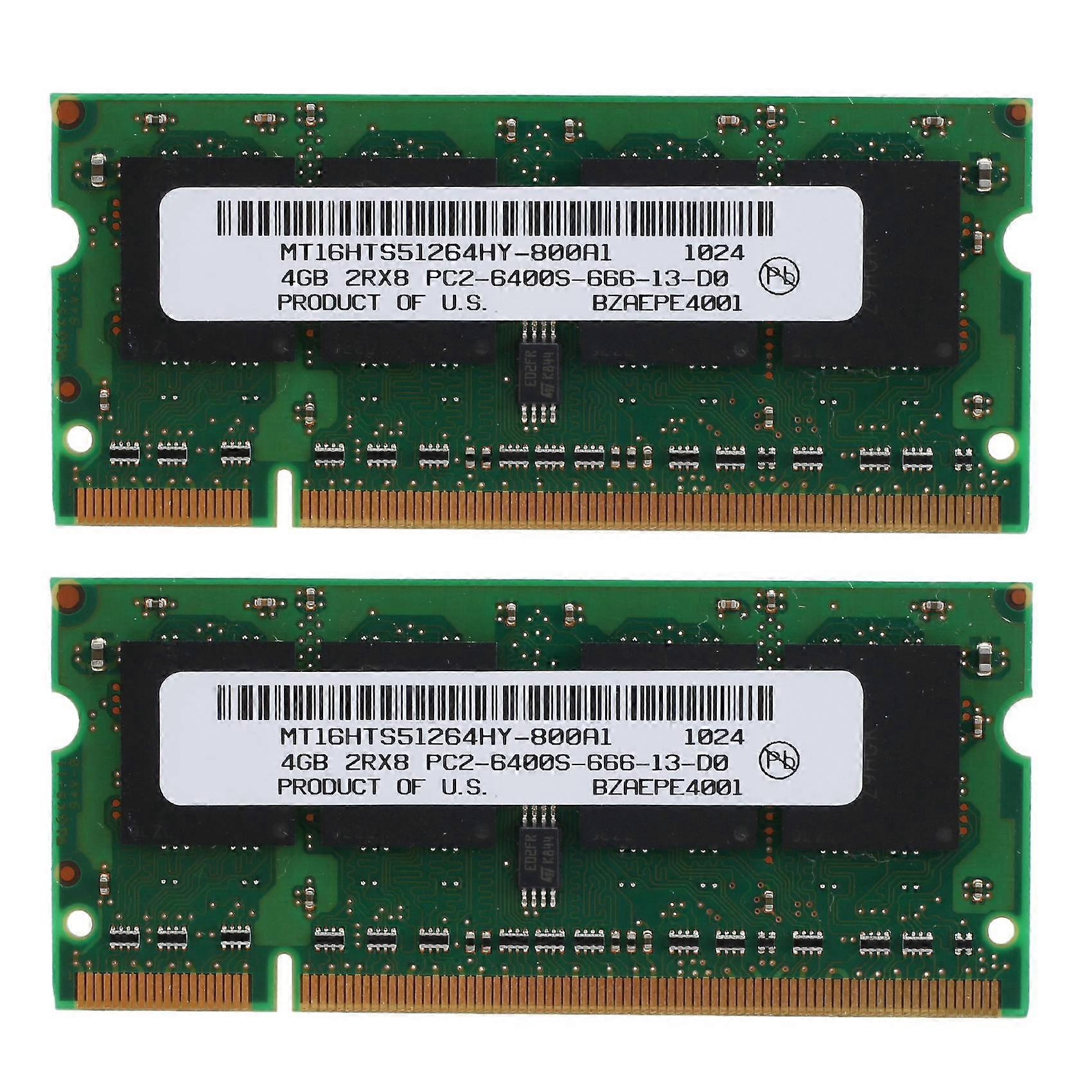 2PCS DDR2 4GB Laptop Ram 800Mhz PC2 6400 SODIMM 2RX8 200 Pins for