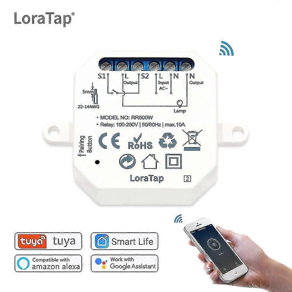Loratap Smart Life Wifi Switch Light Automation 1 Gang 10a Timer Diy Works With Google Home Alexa Echo Remote Controller Tuya