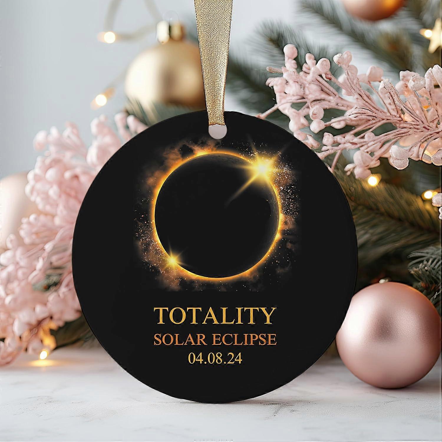 Solar Eclipse Ornament 2024, 2024 Total Solar Eclipse Ornament, Solar Eclipse, Solar Eclipse Souvenir, April 8th Gift, Eclipse Keepsake, Unique Gift