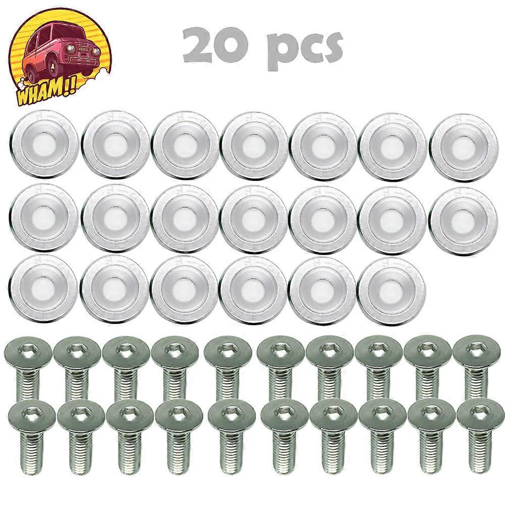 20pcs M6 Car Modified Hex Fasteners Fender Washer Bumper Engine Concave Screws Car-styling