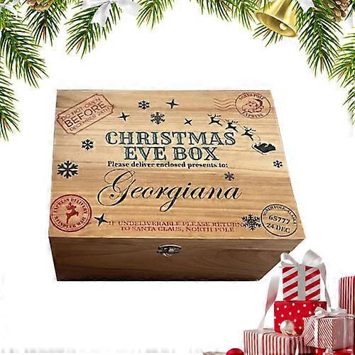 Jouluaaton laatikko, puinen jouluaattolaatikko, jossa on lumihiutaleita ja peuroja, 100% uusi