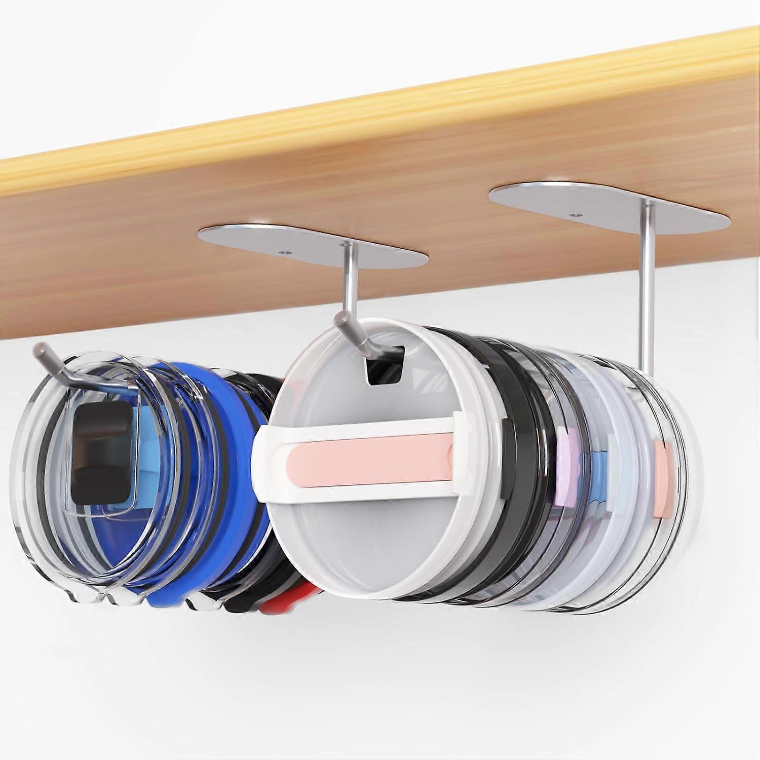2pcs Tumbler Lid Organizer, Space Saving Cup Lid Organizer, Cup Lid Hook for Yeti Tumbler/Stanley Tumbler/Simple Modern Tumbler Lids