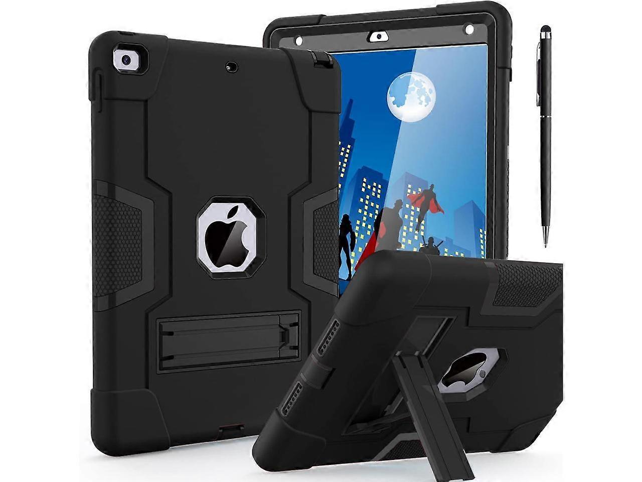 Case for iPad 10.2 Inch 2021 2020 2019 9th/8th/7th Generation with Kickstand, Heavy Duty Shockproof Protective Cover with Stylus Pen