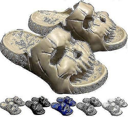 Slippers Thick Bottom Beach Sandals Couple Slipper Skull Slippers Single Band Slides Summer