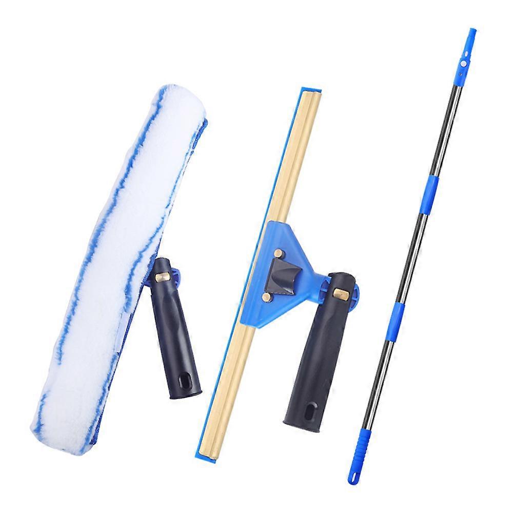 1 Set Window Cleaning Squeegee Microfiber Window Scrubber with Pole for Car