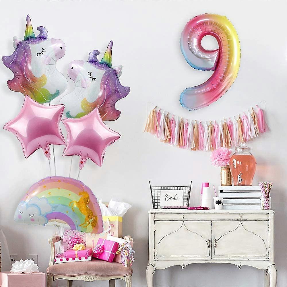 Einhorn-Party-Deko – 9-teiliges Banner-Set Mit Zonen-Schildern Für Mädchengeburtstag – Bunt, Magisch & Einfach Zu Montieren