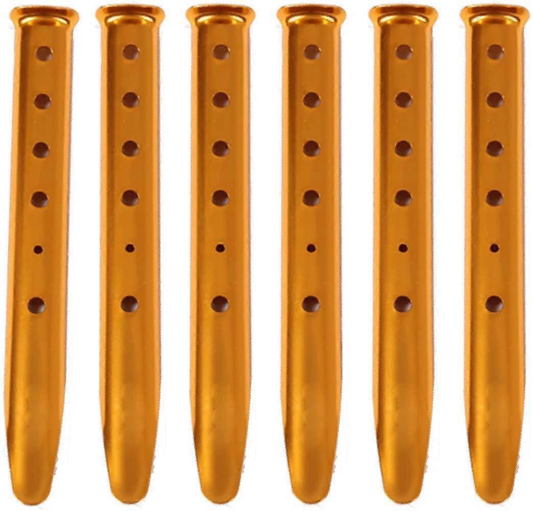 6 lumi- ja hiekkatelttapiikkiä - alumiiniset U-muotoiset telttapiikit telttapiikit kevyt retkeilyvaellusreppu, oranssi