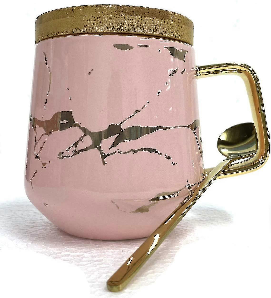 Ceramic Tea Cup Afternoon Tea Coffee Cup Marble Pattern(Pink)
