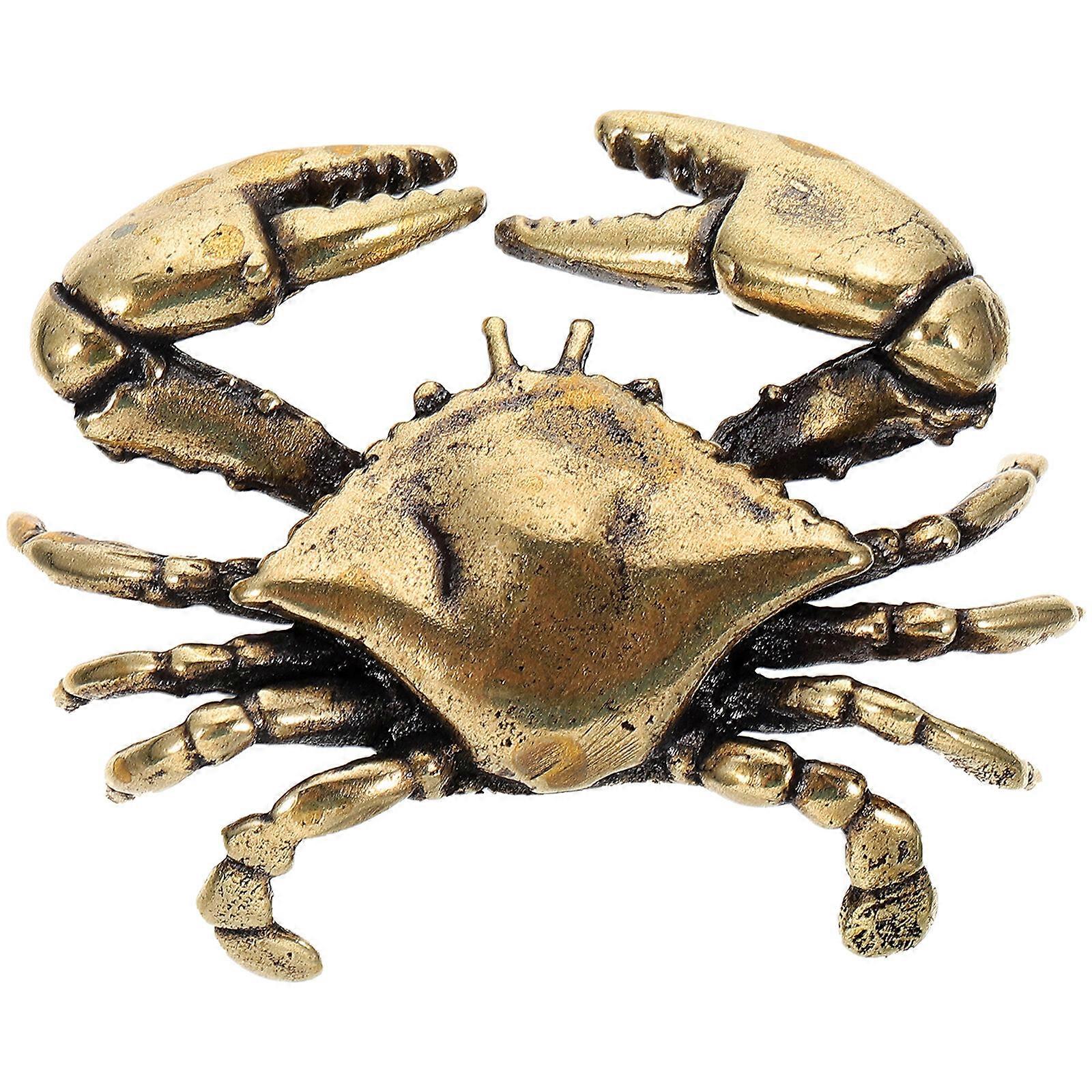 Retrostil krabbaprydnad skrivbordsmässing krabbaprydnad hem mässing hantverk