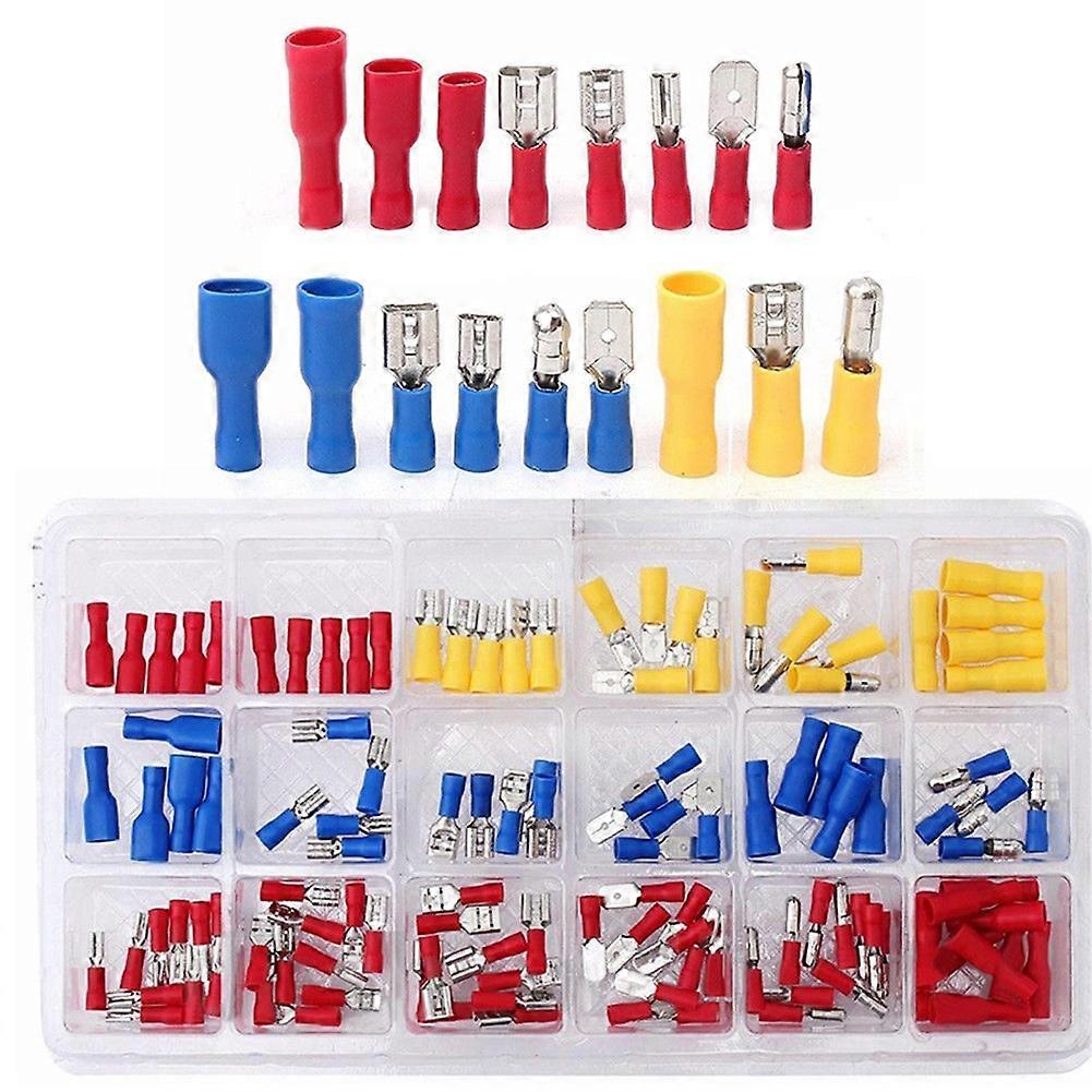 120Pcs Electrical Assorted Insulated Wire Cable Terminals Crimp Connectors Kit