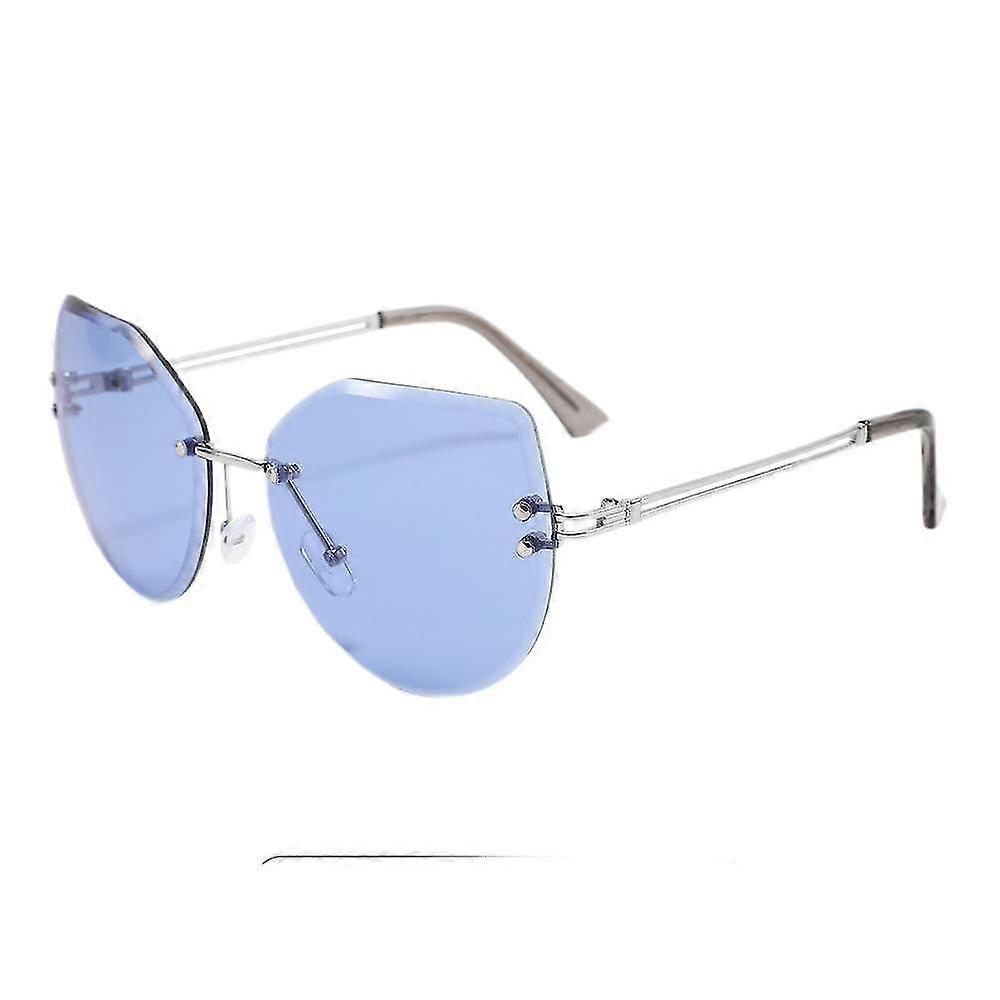 Sunglasses Color Lens Sunglasses,women Oversized Rimless Sunglasses Women Oversized Rimless Sunglasses For Women Oversized Rimless Diamond Cutting Len