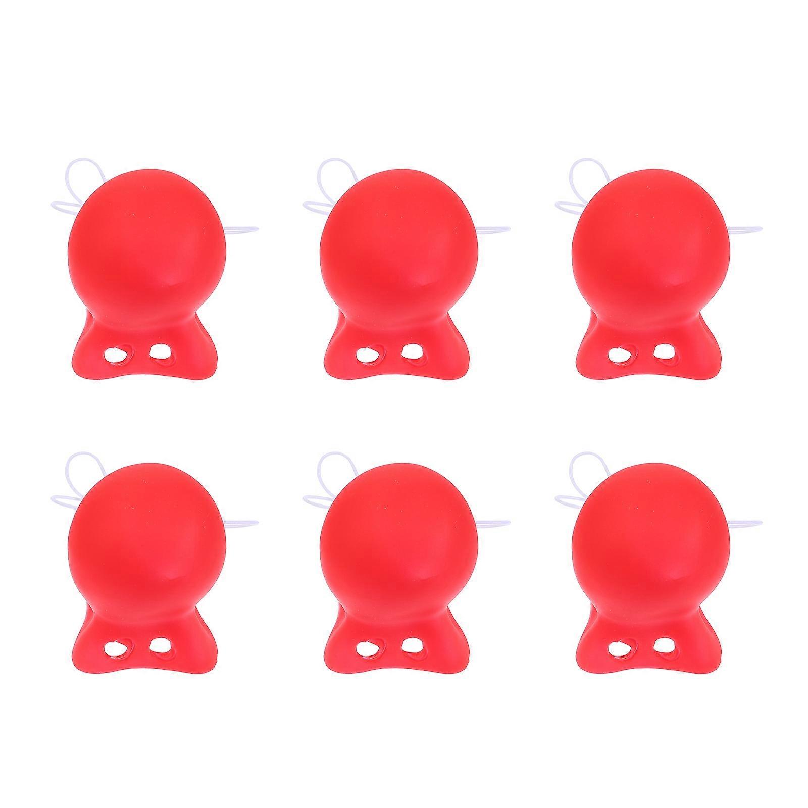 6Pcs Squeaky Clown Fake Red Nose Cosplay Props Funny Toy Costume Accessory