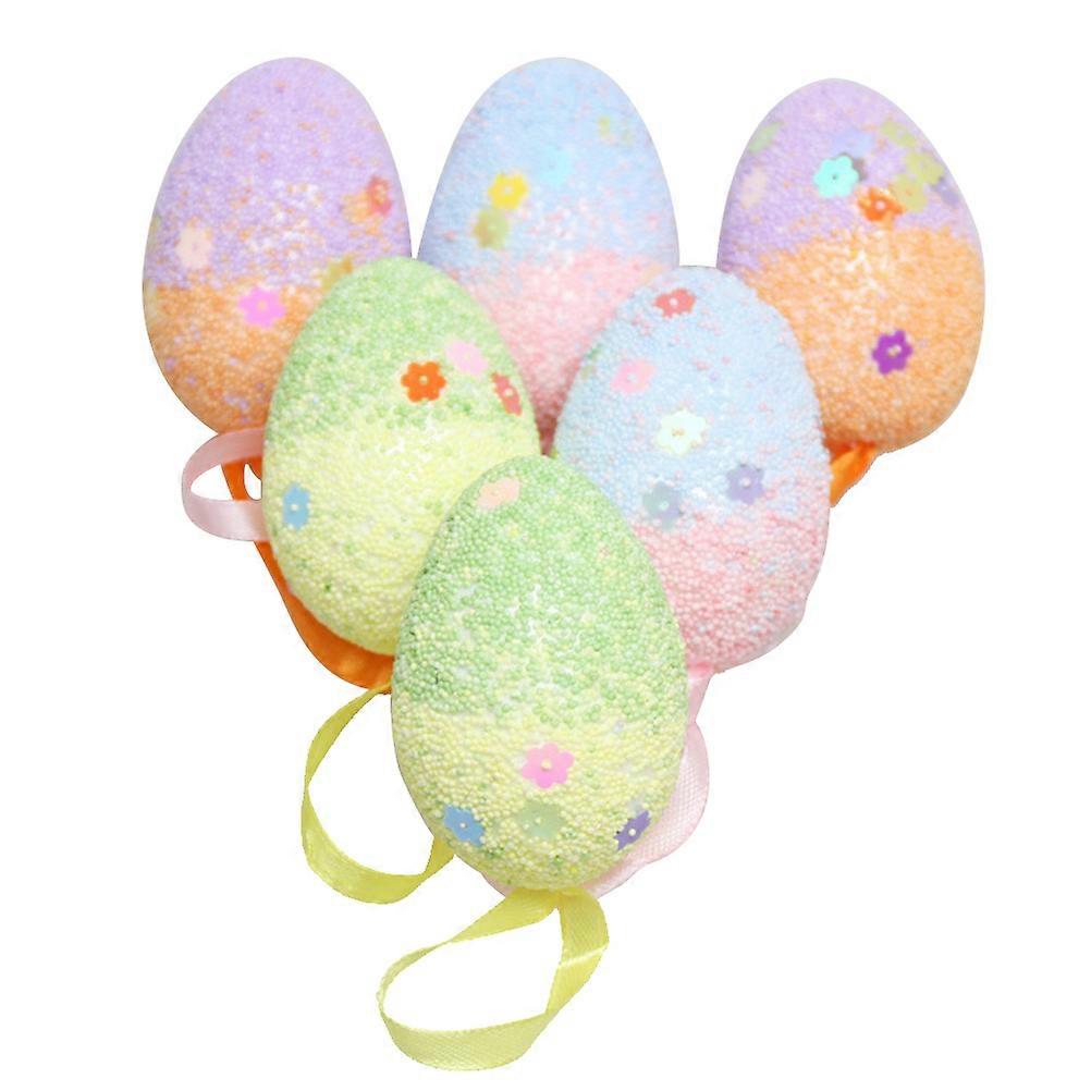 18pcs Decorative Hanging Easter Eggs Easter Egg Ornaments for DIY Crafts Home Decorations