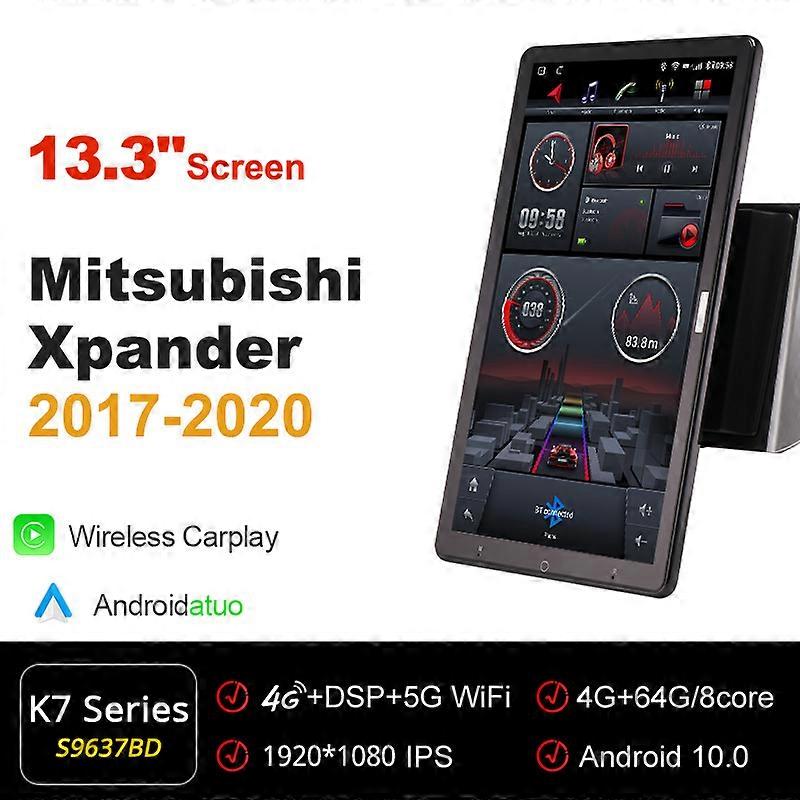 1080P 1920*1080 Android 10.0 for Mitsubishi Xpander 2017-2020 Car Radio Video Audio 13.3 " IPS Rotatable 360 6G 128G Tesla Style