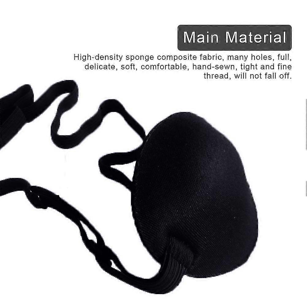 3pcs Adjustable Strap With Buckle Strabismus Eye Patch Black Party