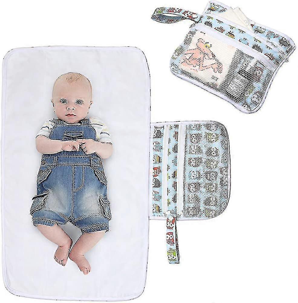 Changing Mat For On The Go. Portable Changing Mat. Diaper Mat With Pockets