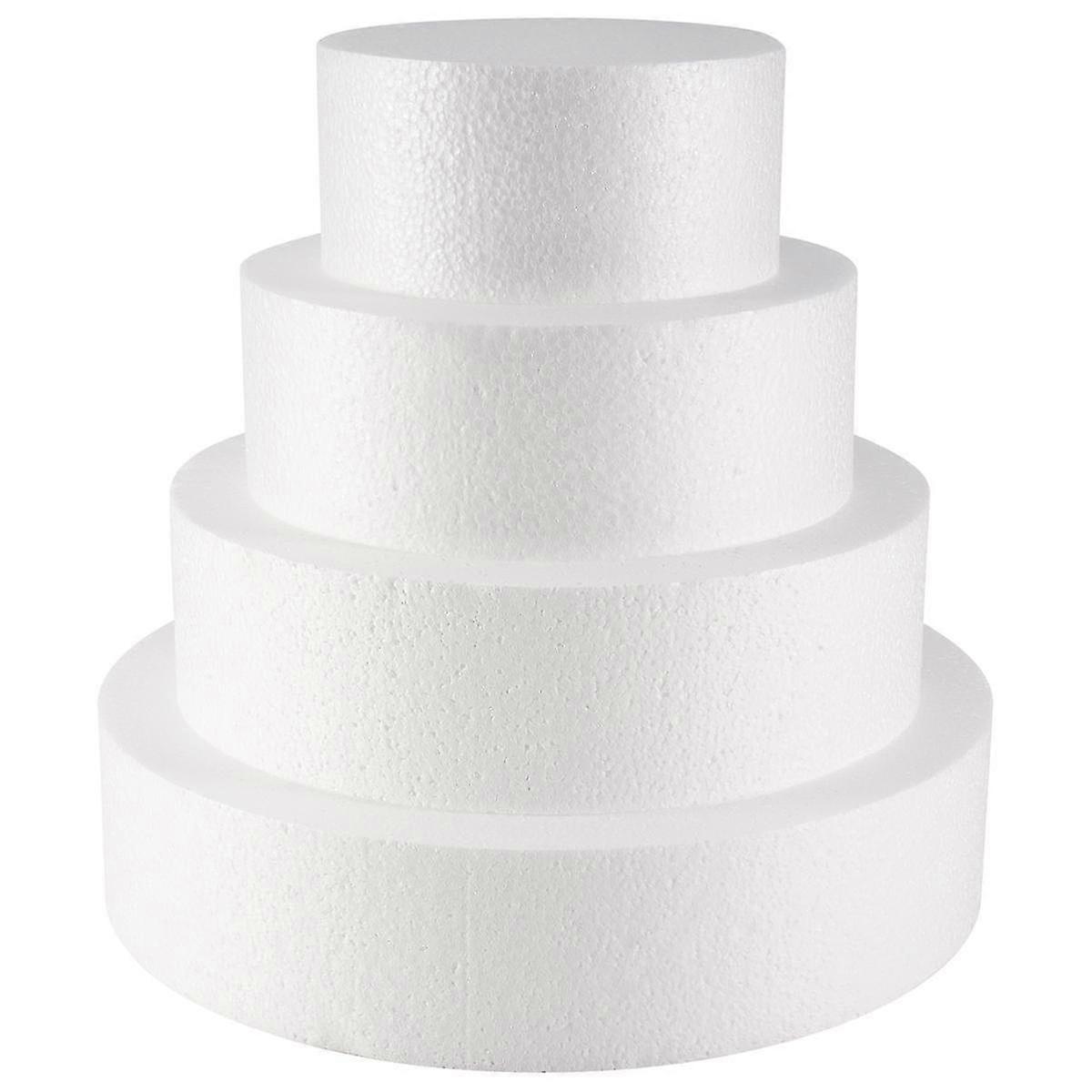 4 Pack Foam Cake Dummy for Decorating and Wedding Display,Sculpture,Modeling DIY Arts,Kids Class,Fl