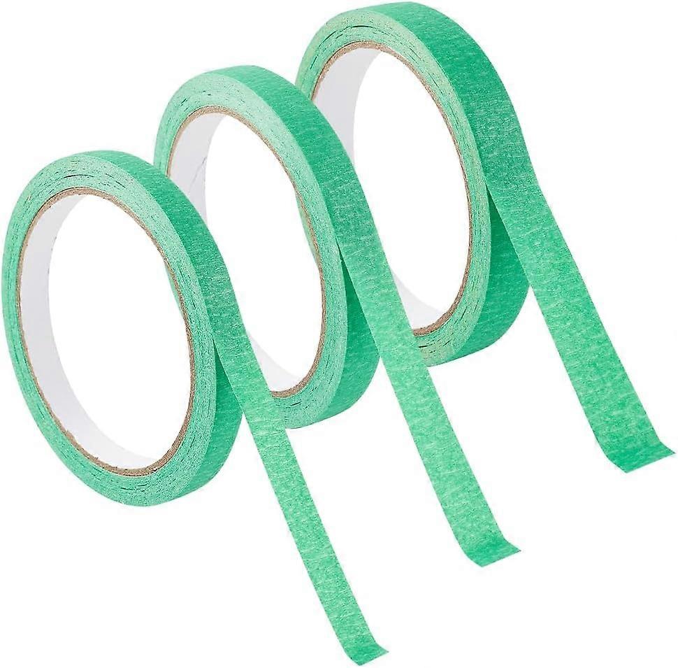 DIY 3 Rolls 60m Original Multi-Surface Painter's Tape 10/12/15mm Crepe Paper Masking Tape Green Paint Protection Tape Surfaces and Removes Easily for