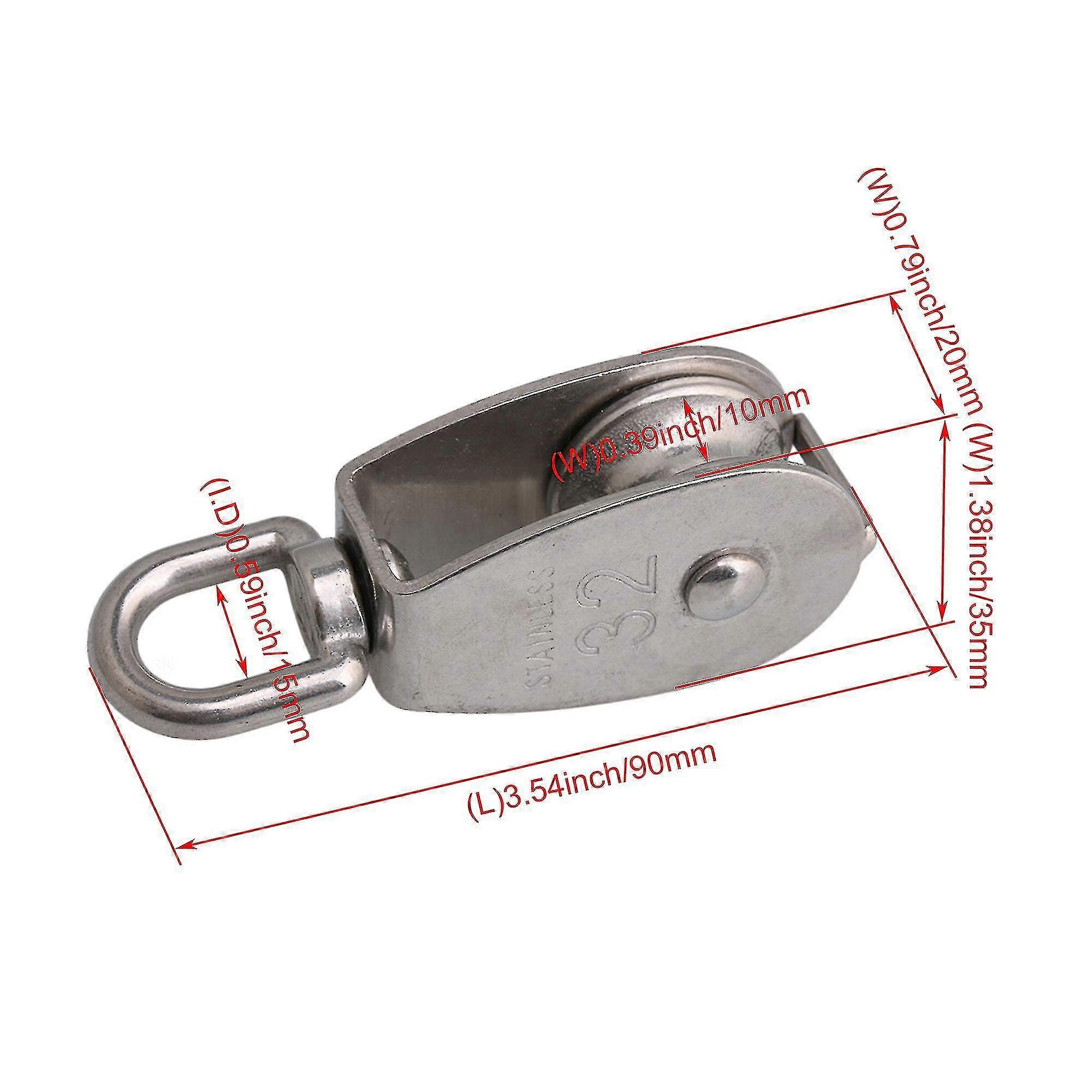 2x M32 menos cable de acero Lifting tract wheel Single Polea