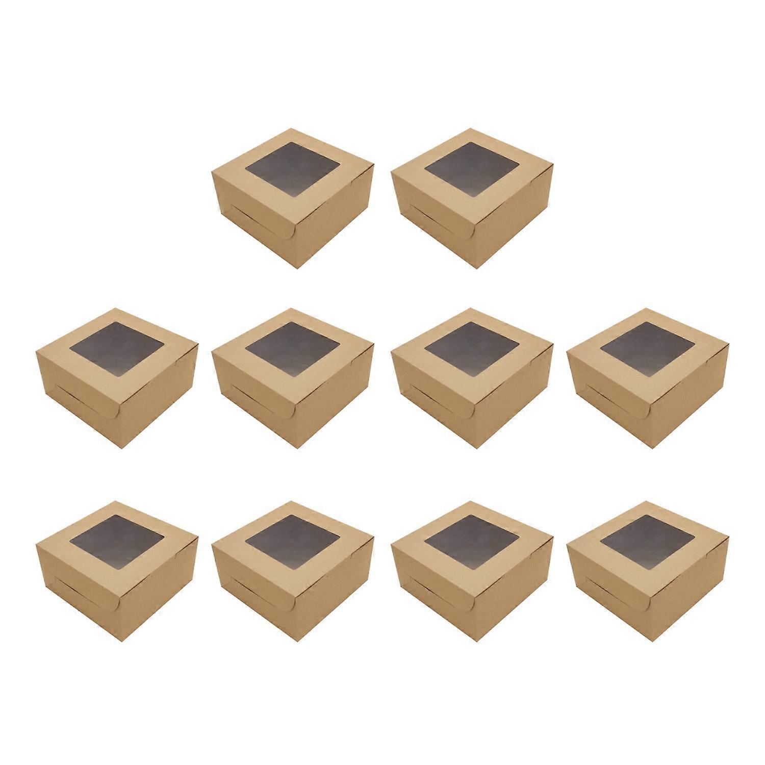 10Pcs Bakery Boxes Food-Grade BPA Free Non-sticky Window Design Dustproof Easy to Assemble