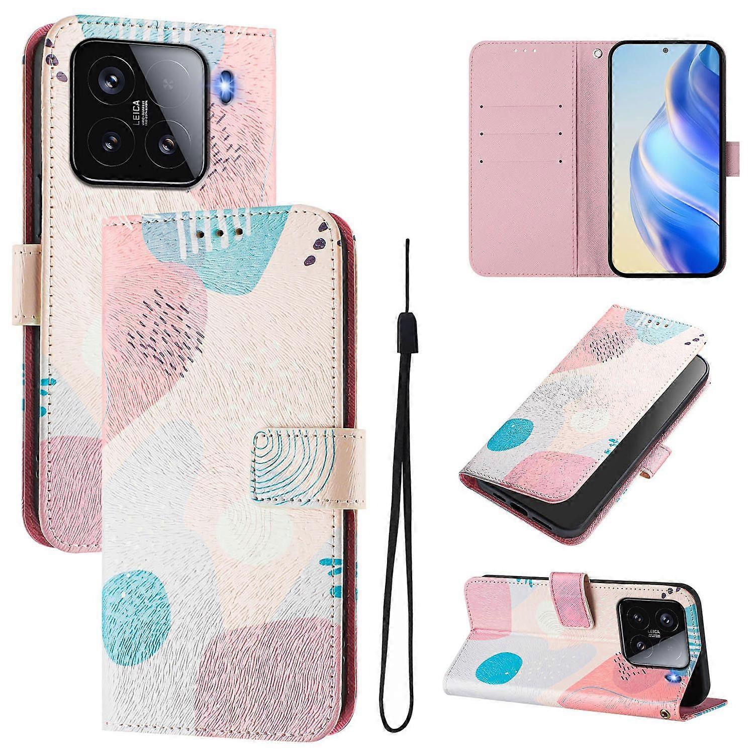 For Xiaomi 15 Case Pattern Printing Wallet Phone Cover with Strap - Graffiti