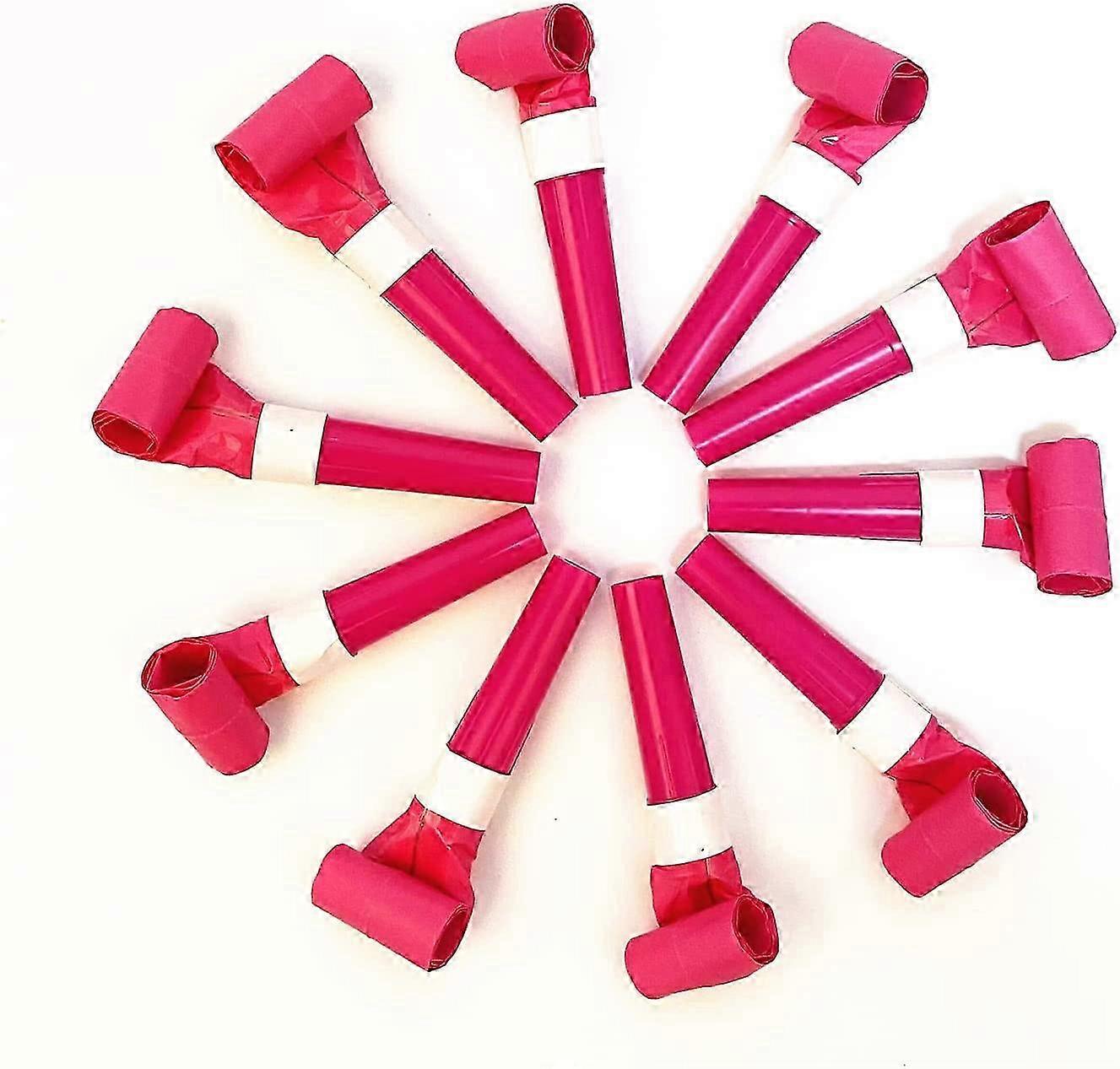 Party Blowers, 10 stuks Whistles Blowouts, Rose Red, Party Noise Generators, Noisemakers, Noise Toy