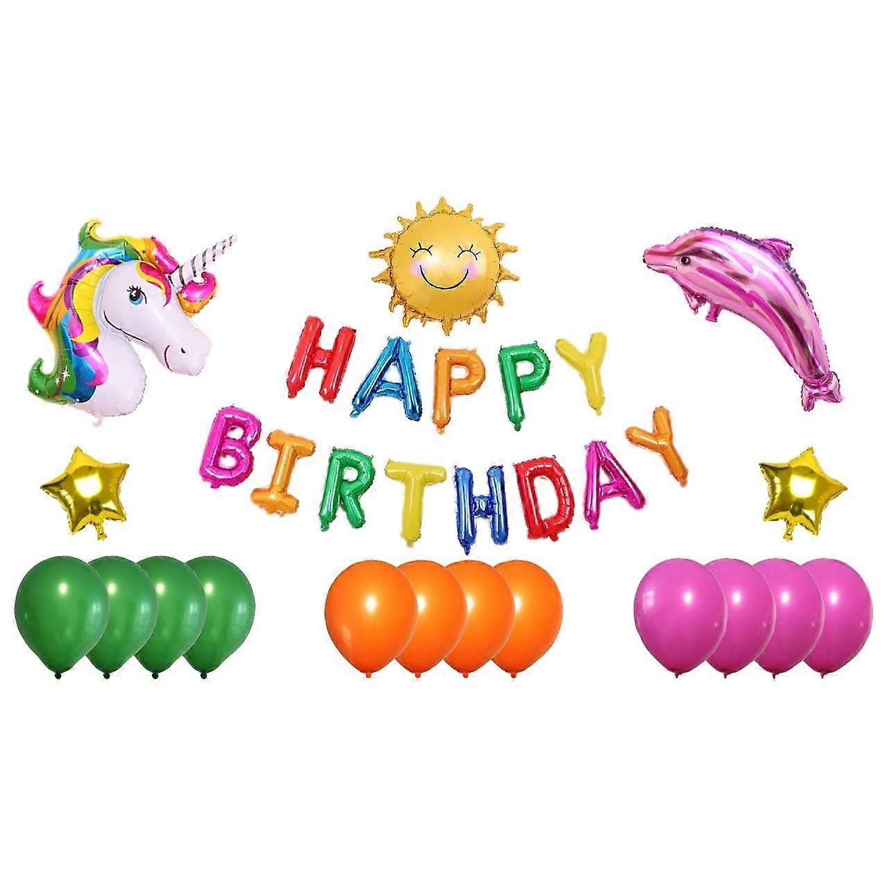 Decoración de cumpleaños (arco iris)