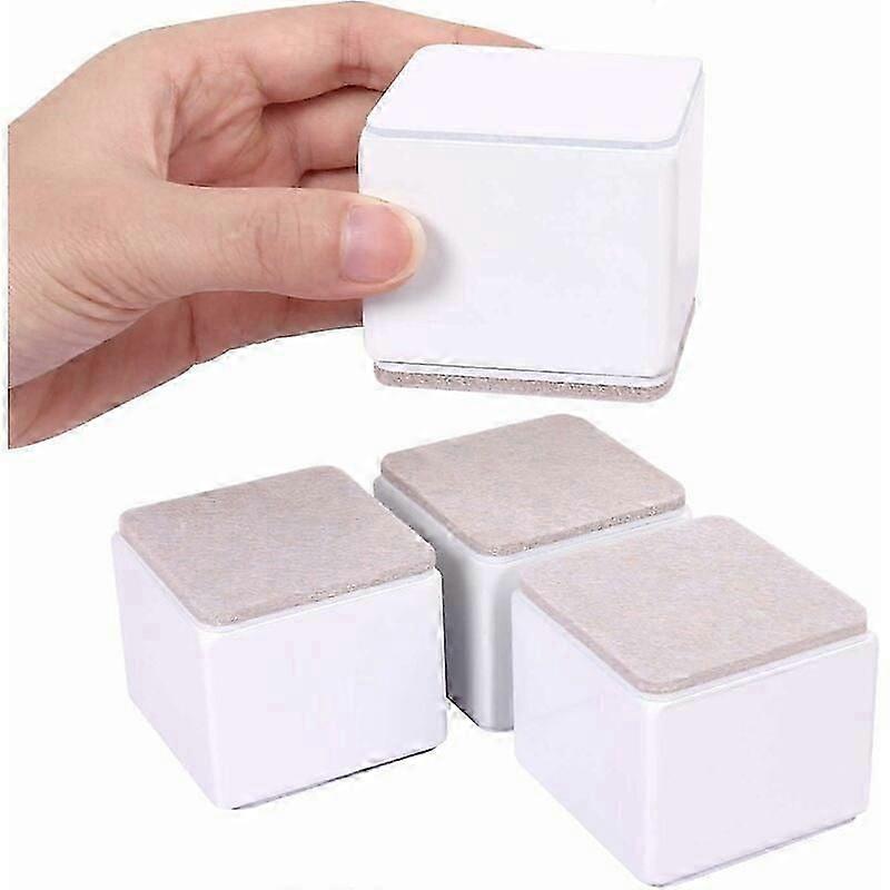4pcs5cm家具ライザー、6cm長さのベッドライザー、ソファ、ベッド、キャビネット、ホワイトスクエア用に5cm上げることができます